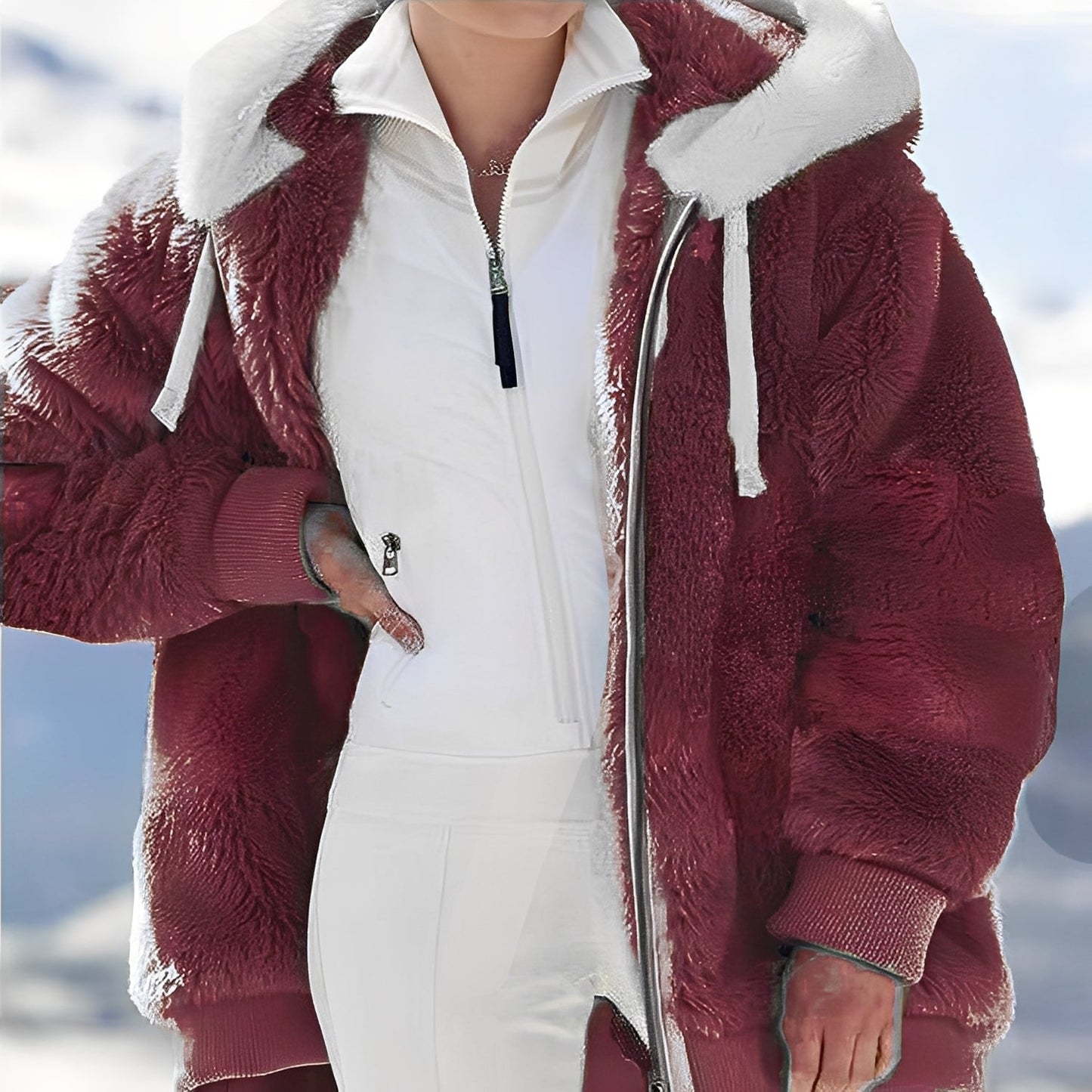 Rosaleen - Bequeme, warme Damenjacke mit Kapuze aus Baumwolle