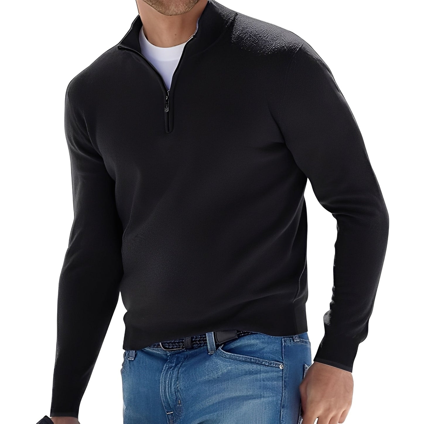 Zayne - Komfortabler Herrenpullover mit Reißverschluss