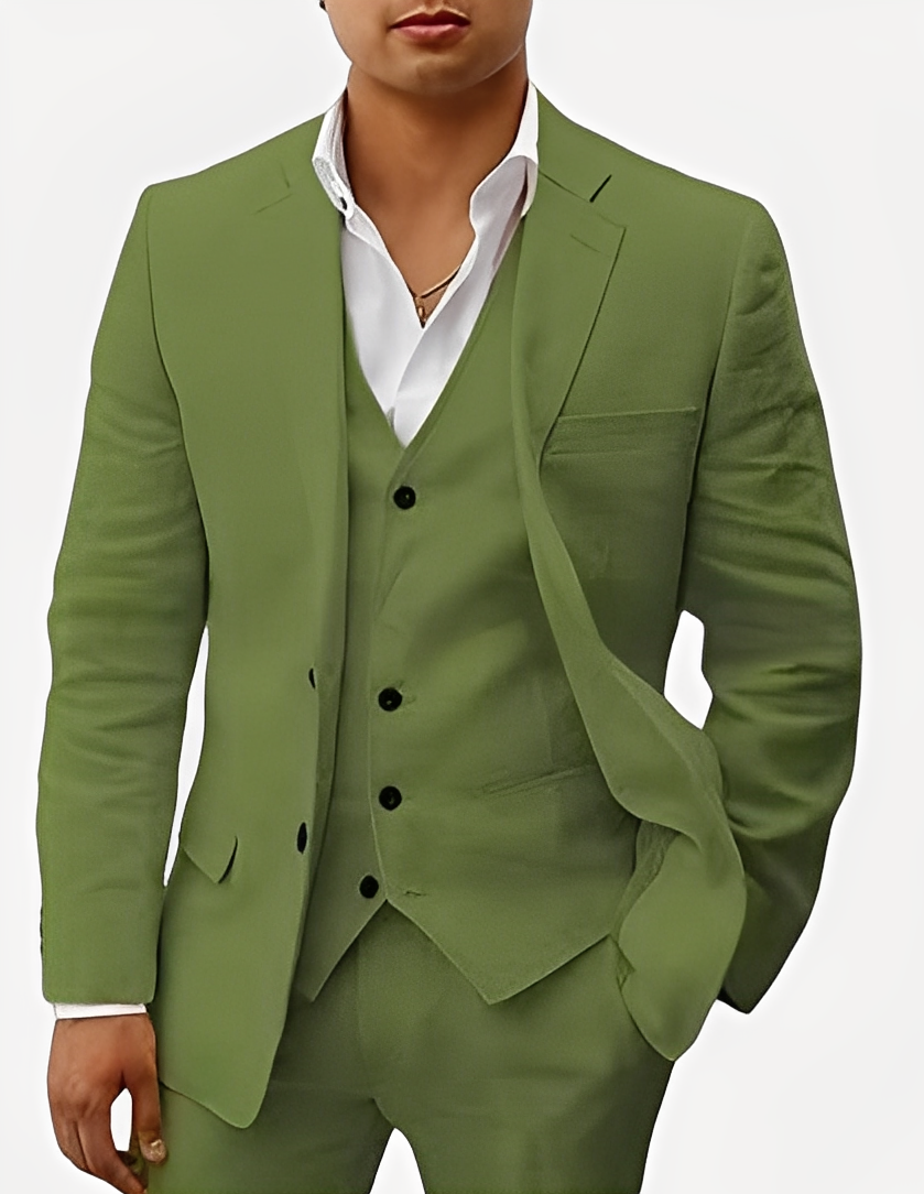 Beckham - Stilvolles dreiteiliges Herren-Leinenset