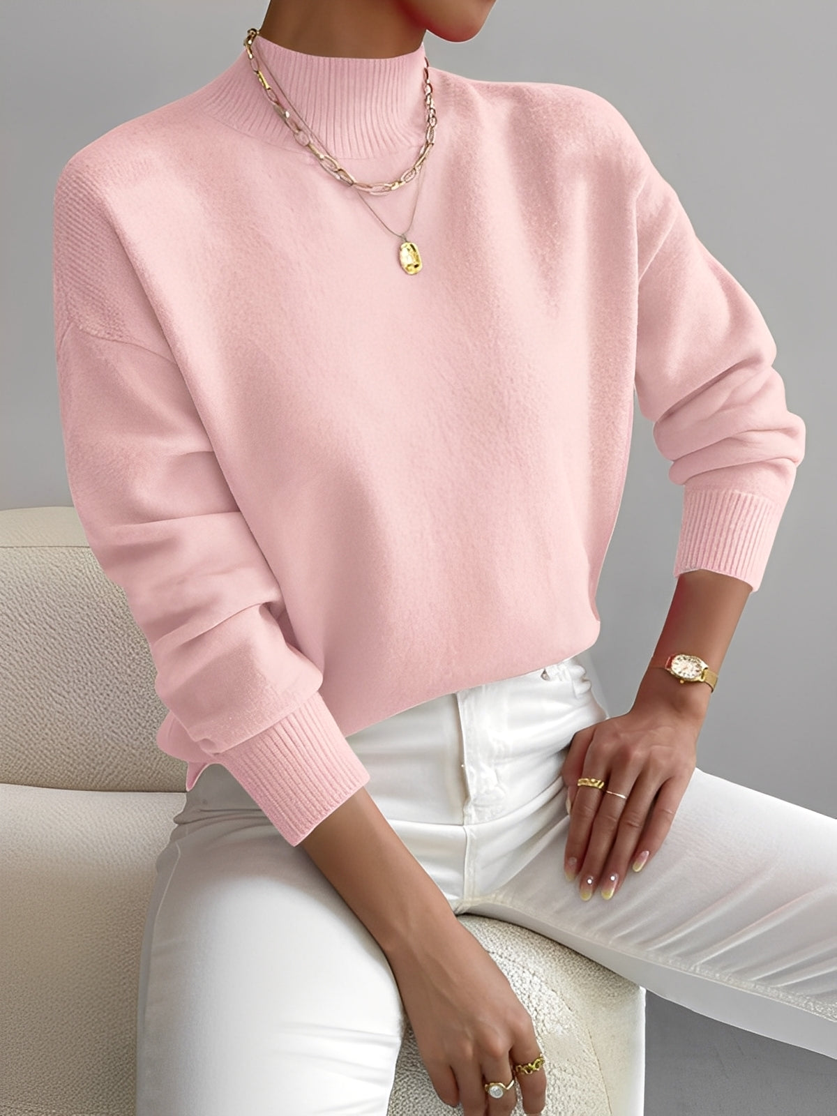 Roxana - Schicker Damenpullover mit Stehkragen