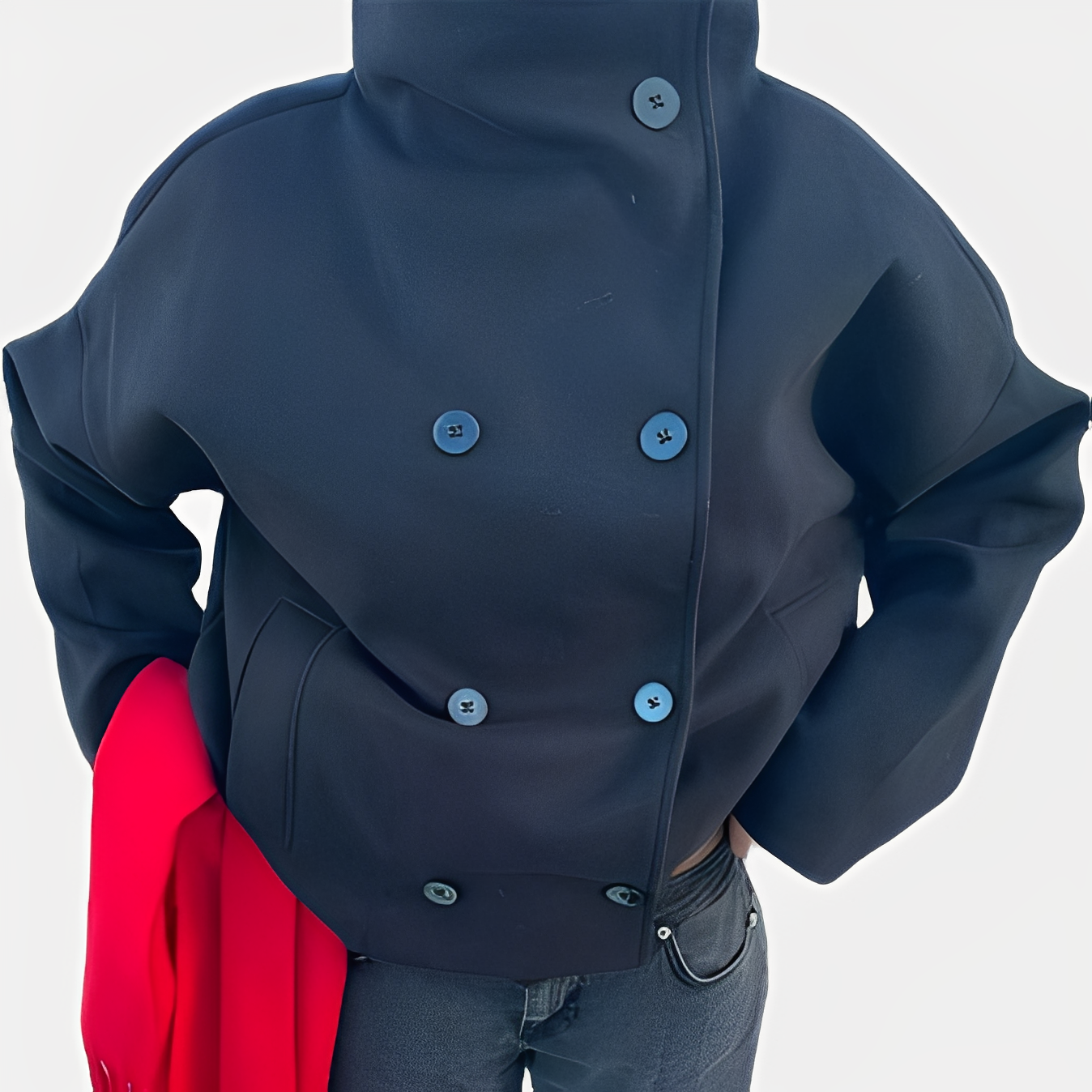 Carolyn - Elegante Wolljacke für Damen mit einem Knopf