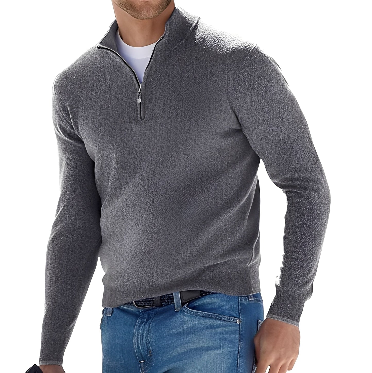 Zayne - Komfortabler Herrenpullover mit Reißverschluss