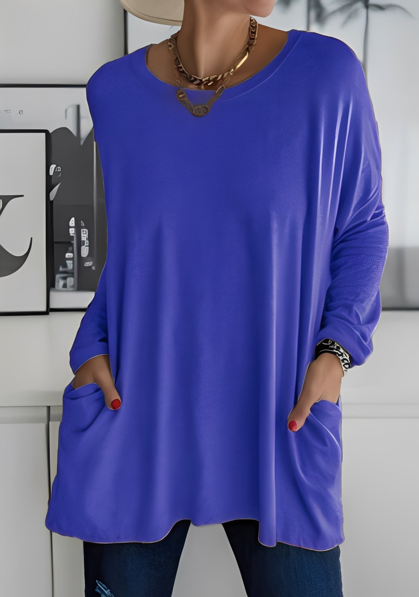 Krystle - Damenlangarmshirt mit Taschen für Bequemlichkeit
