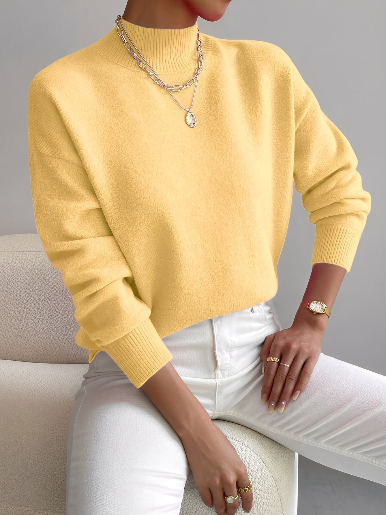 Roxana - Schicker Damenpullover mit Stehkragen