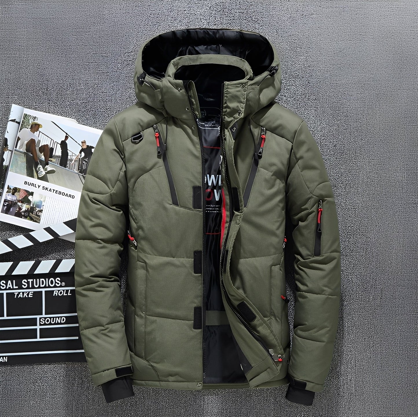 Damian - Moderne Herren-Kapuzenjacke mit vielen Taschen