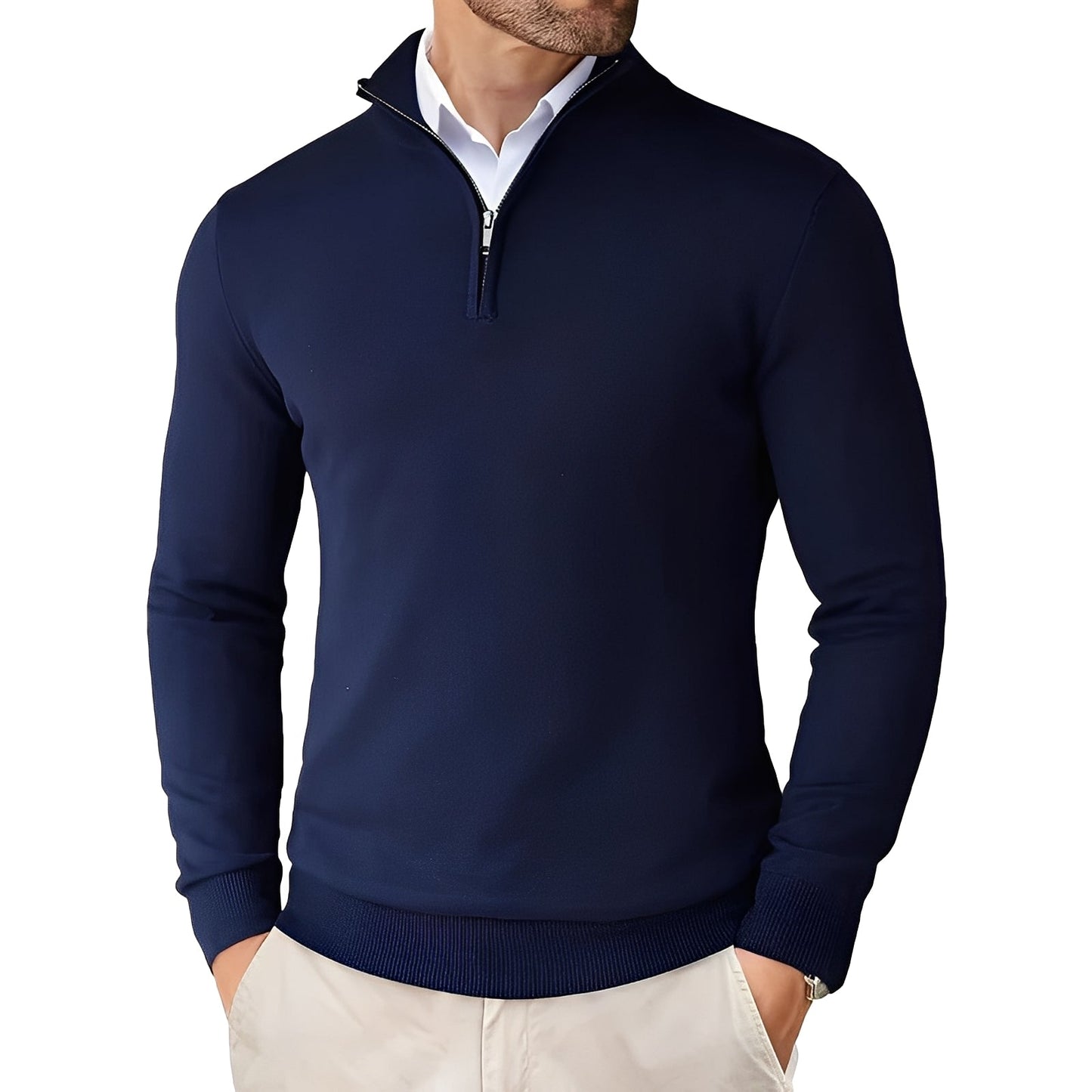 Darell - Stilvoller Herren-Strickpullover mit Zipper