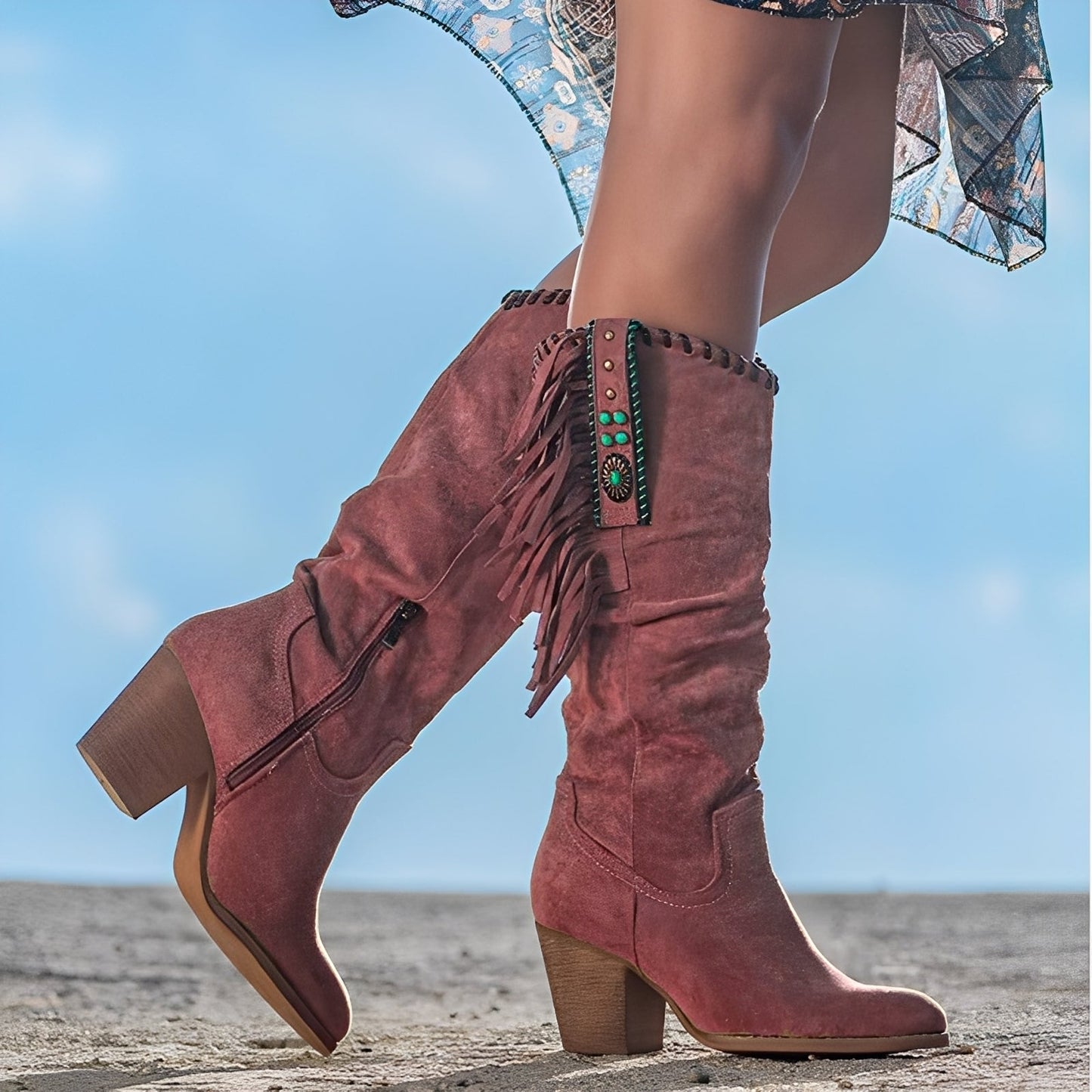 Ronnette - Bequeme Westernstiefel aus Leder für Damen