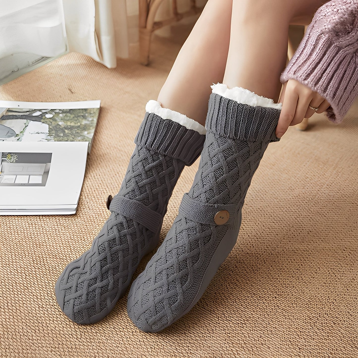 Lavina - Schicke Wollsocken mit Fleece-Innenfutter für Frauen