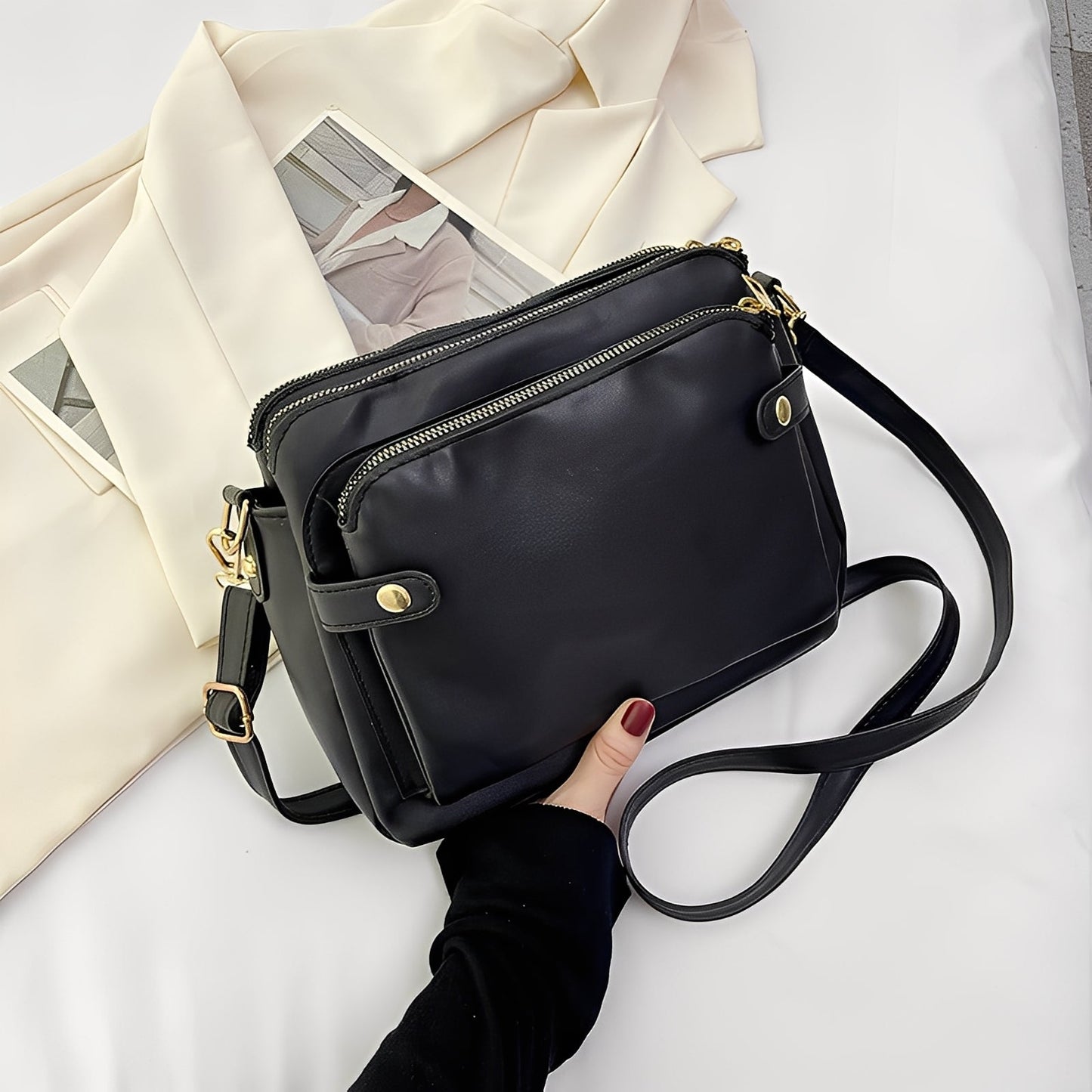 Michaela - Klassische Handtasche aus Leder für Damen