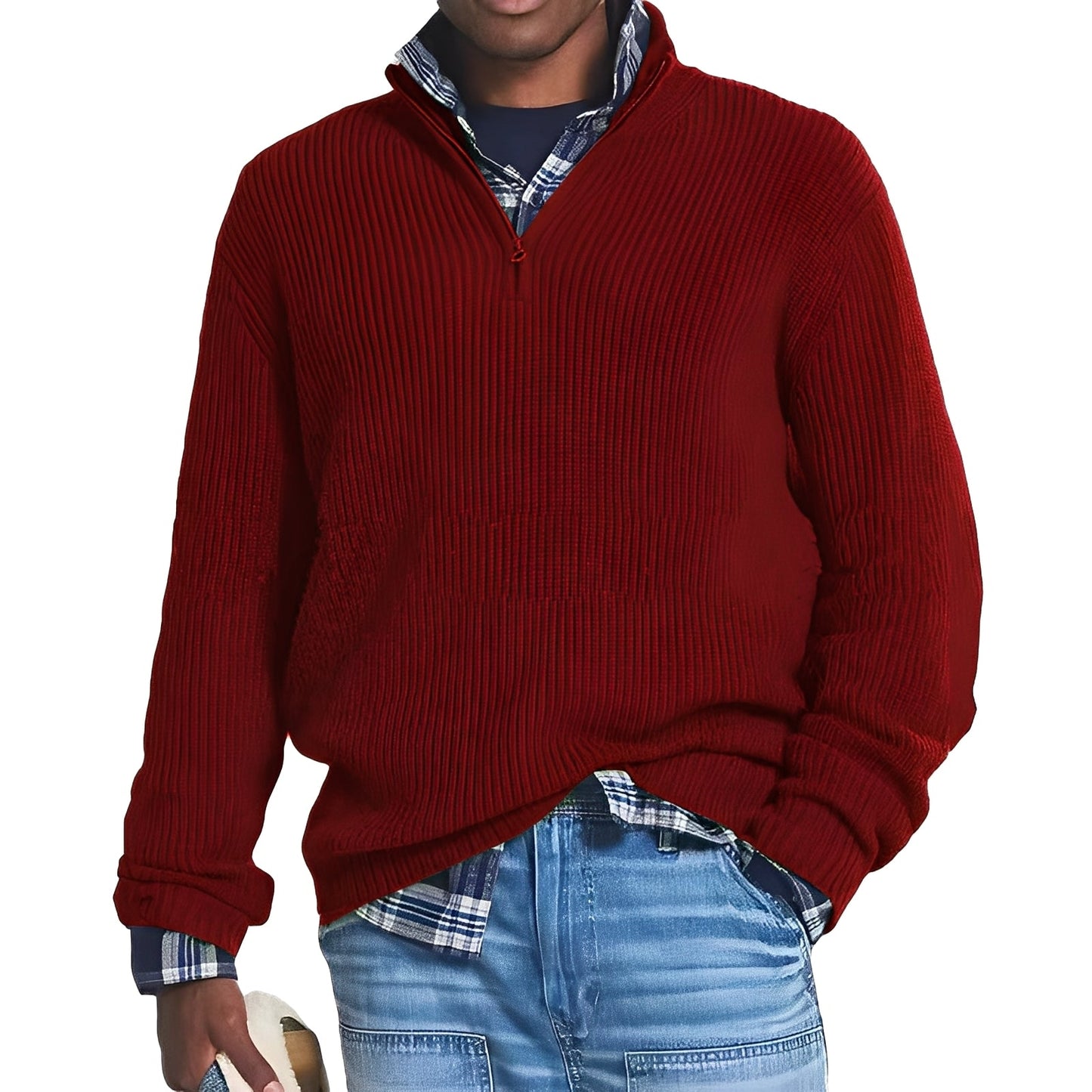 Edward - Moderner Herren-Kaschmirpullover mit Reißverschluss