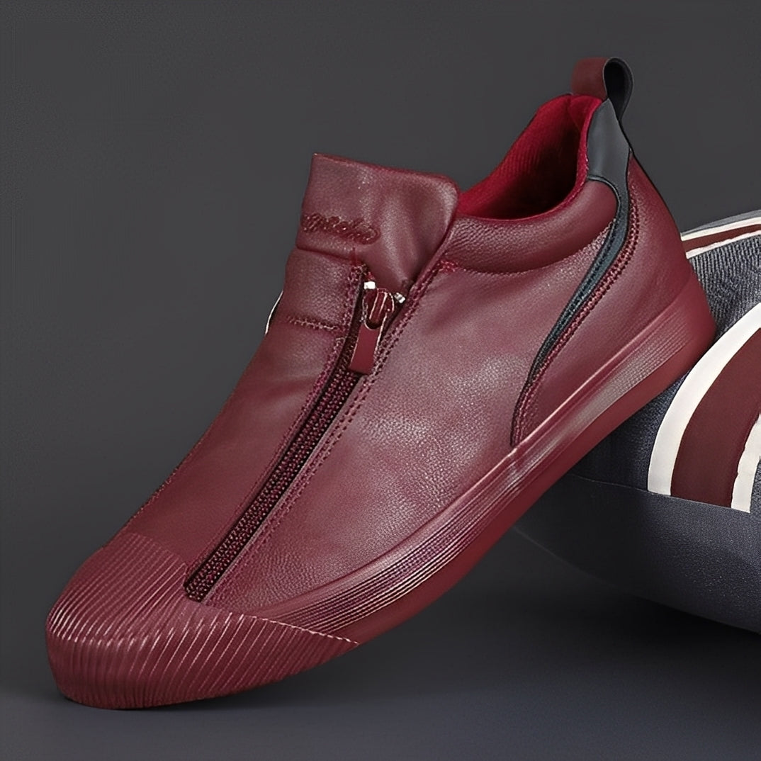 Nathan - Damen-Lederschuhe mit stilvollem Reißverschluss