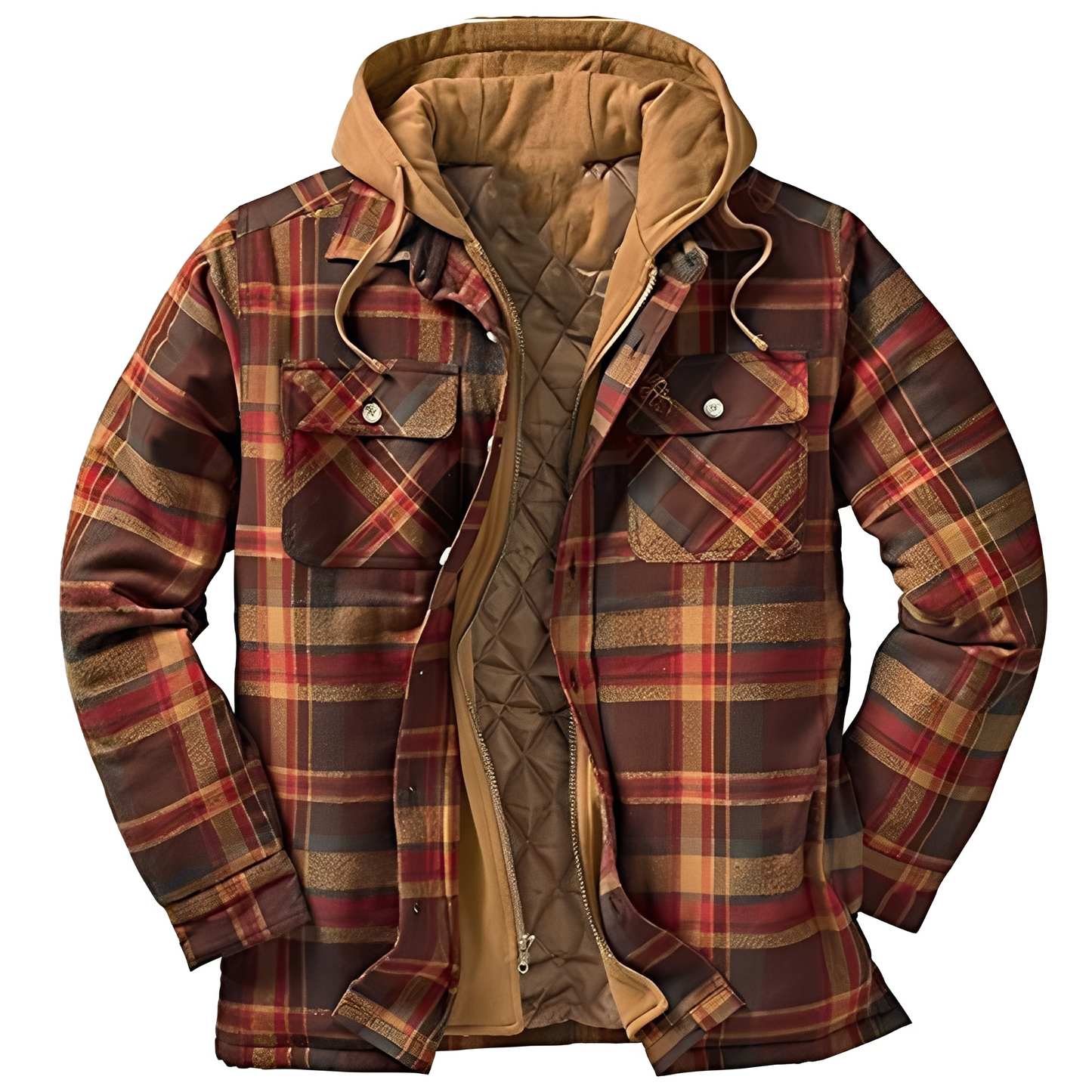 Flynn - Herrenjacke mit Kapuze und traditionellem Karomuster