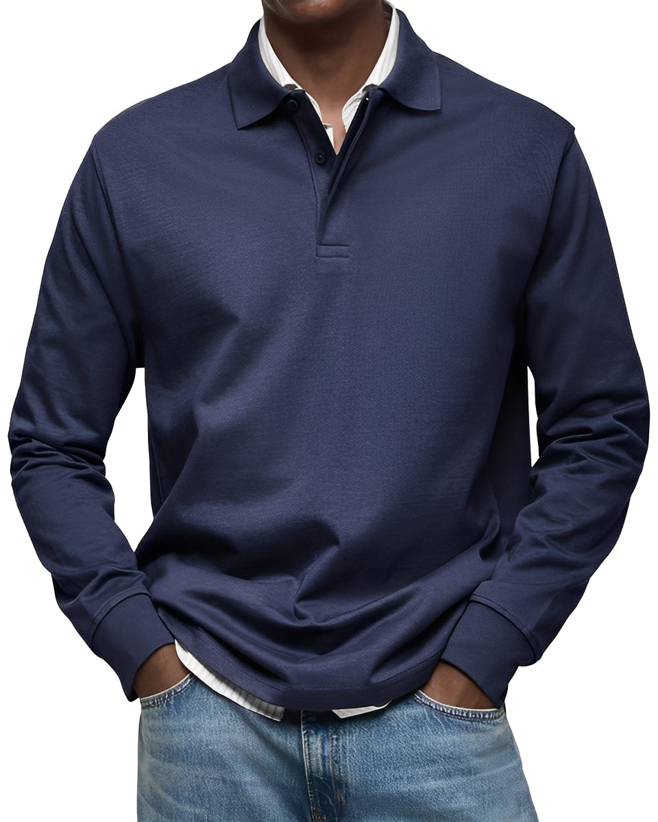 Rowan - Stilvolles Langarm-Poloshirt für Herren