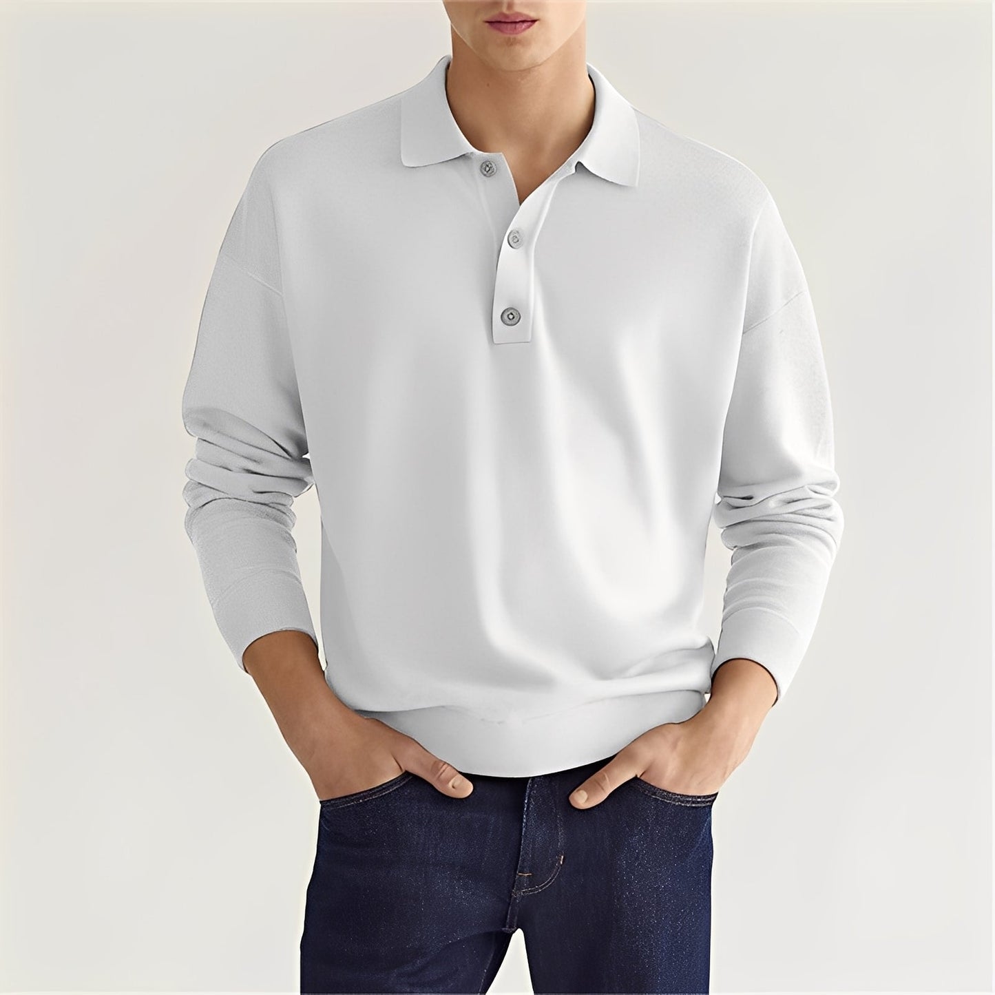 Dominic - Bequemes Langarm-Poloshirt für Männer