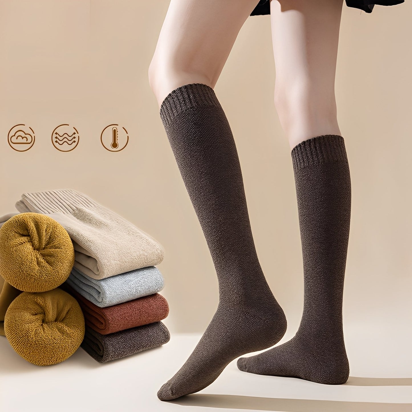 Shirlee - Elegante, warme, dicke Overknee-Socken