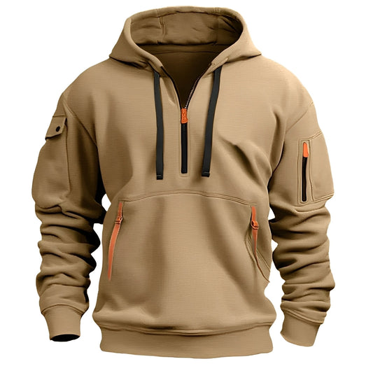 Norton - Stilvoller Herren-Hoodie mit halbem Reißverschluss