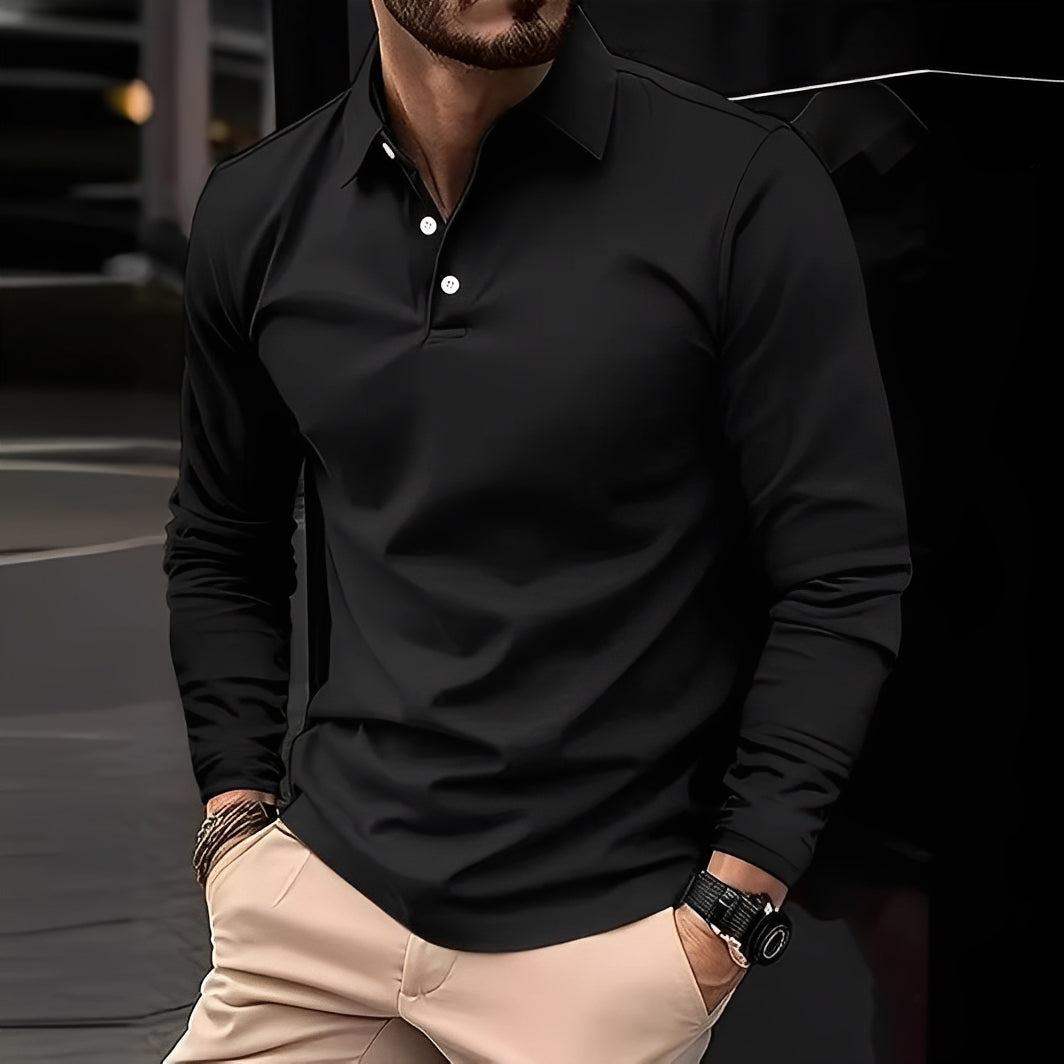 Deacon - Lässiges Langarm-Poloshirt für Herren