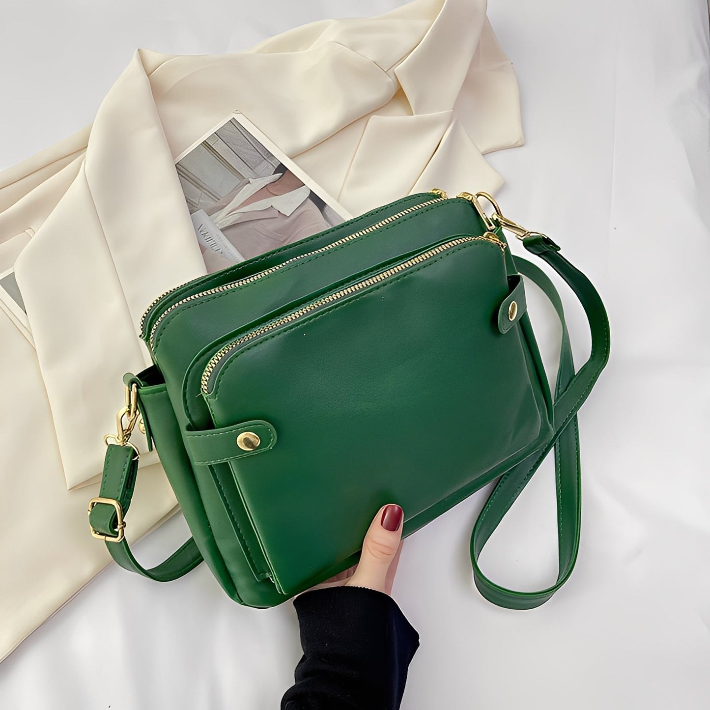 Michaela - Klassische Handtasche aus Leder für Damen