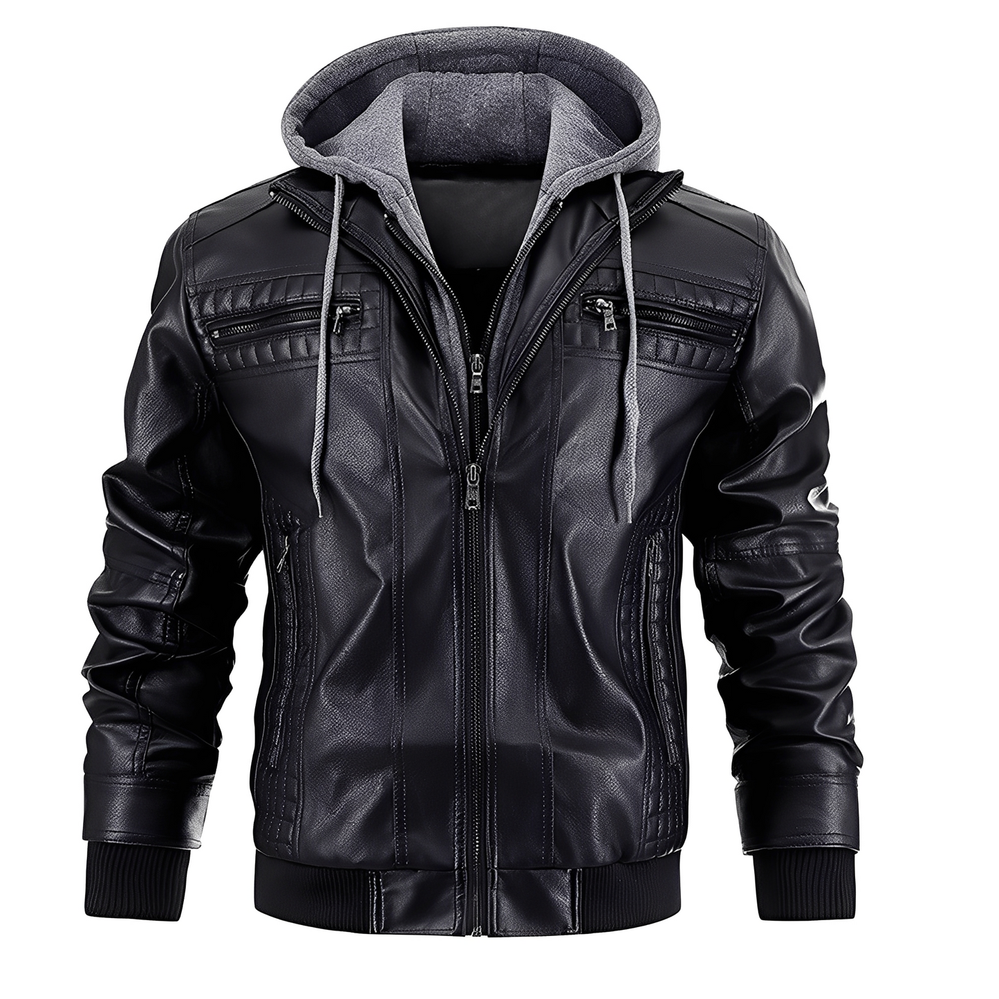Morley - Klassische Herren-Lederjacke mit Kapuze