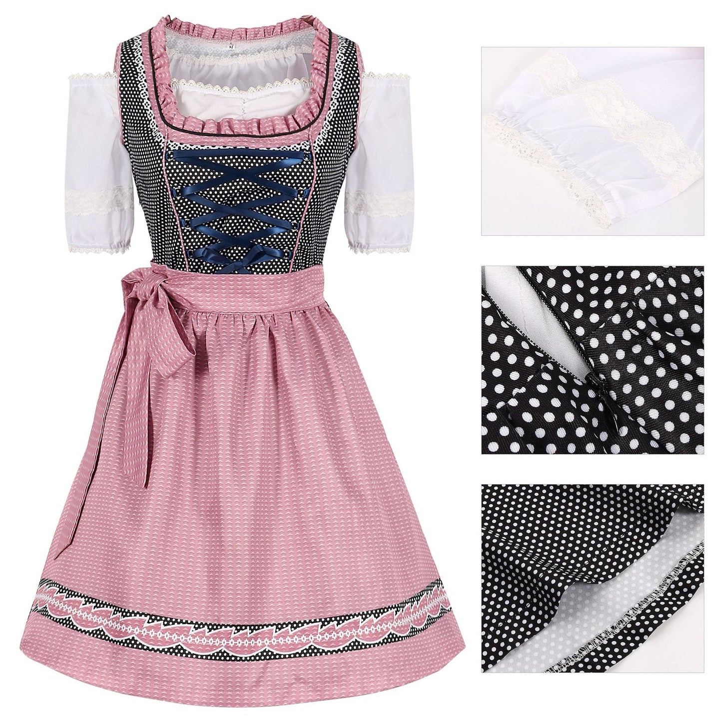 Velda - Traditionelles Oktoberfestkleid mit Hosenträgern für Damen
