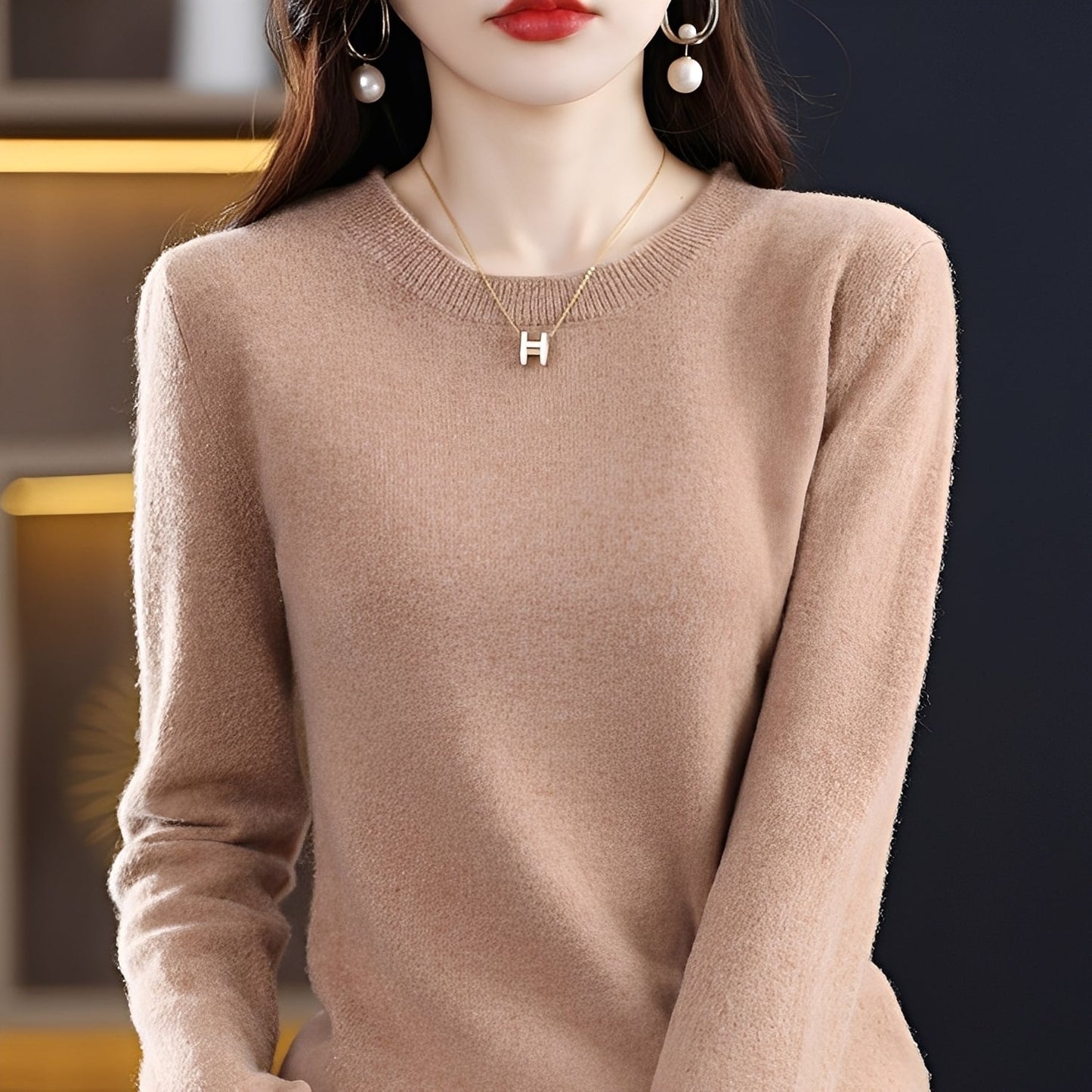 Julia - Eleganter, figurbetonter Damen-Wollpullover