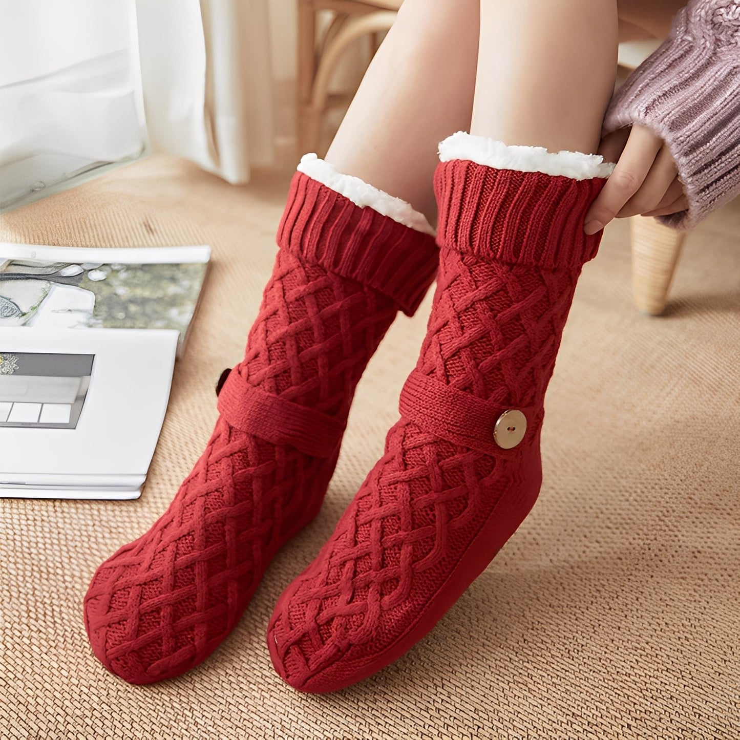 Lavina - Schicke Wollsocken mit Fleece-Innenfutter für Frauen