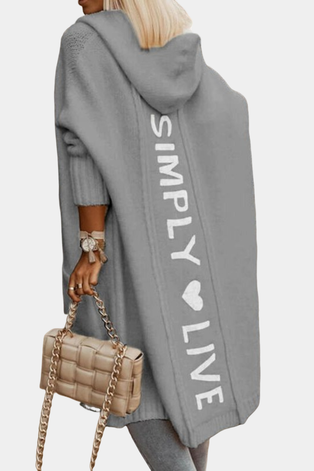 Melyssa - Lange, locker geschnittene Damenstrickjacke