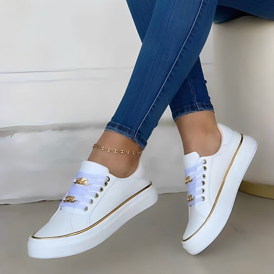 Deziree - Modische Damenschuhe mit Plateausohle und Ketten