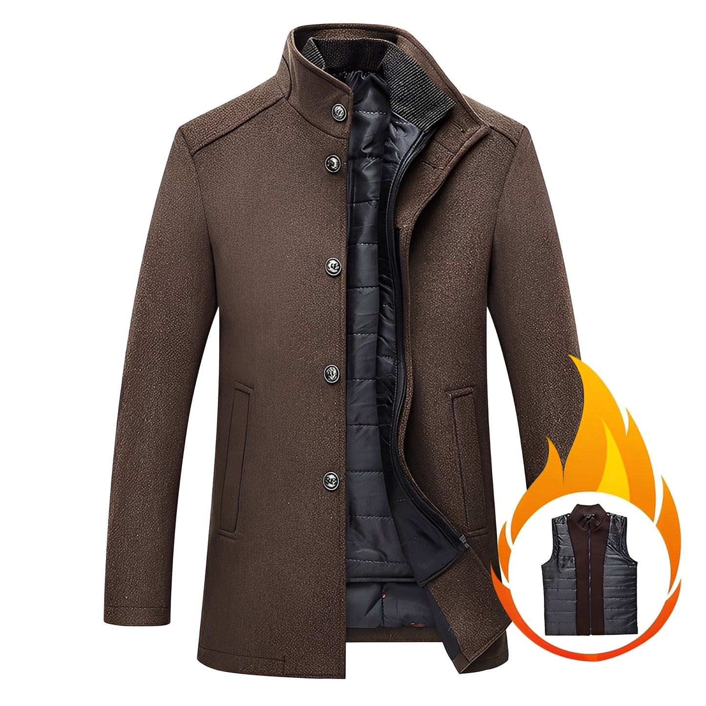 Axton - Stilvolle Herrenjacke aus Wolle mit Weste