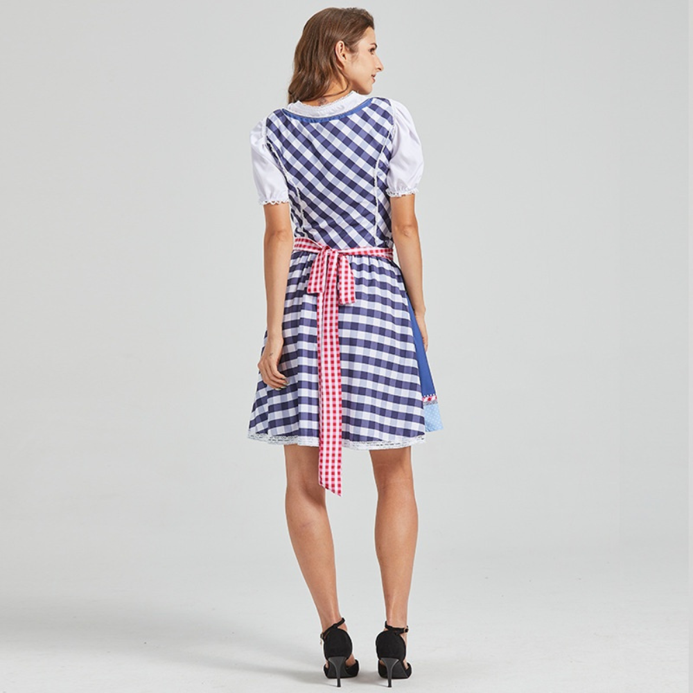 Rowina - Klassisches kariertes Oktoberfest-Dirndl für Frauen
