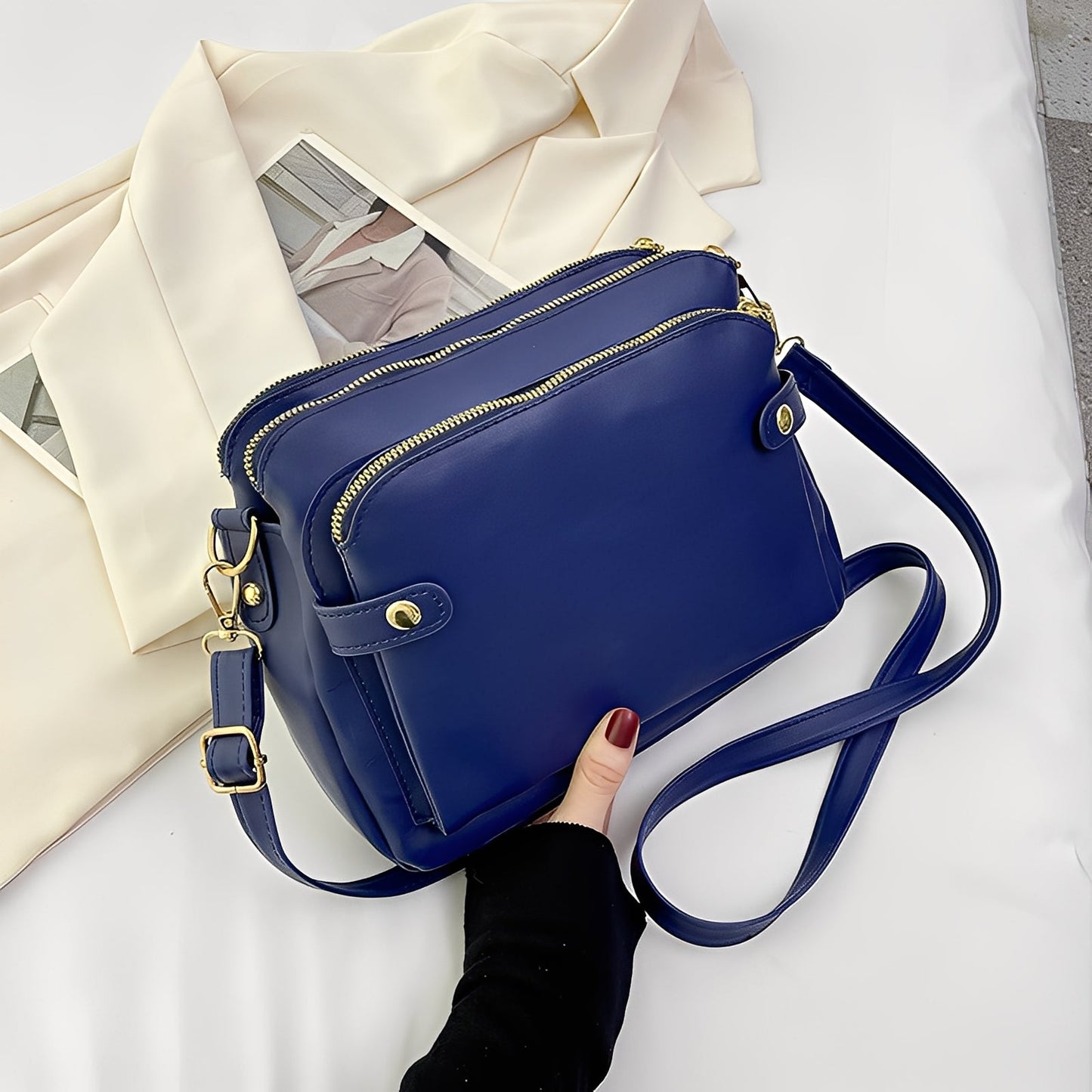 Michaela - Klassische Handtasche aus Leder für Damen