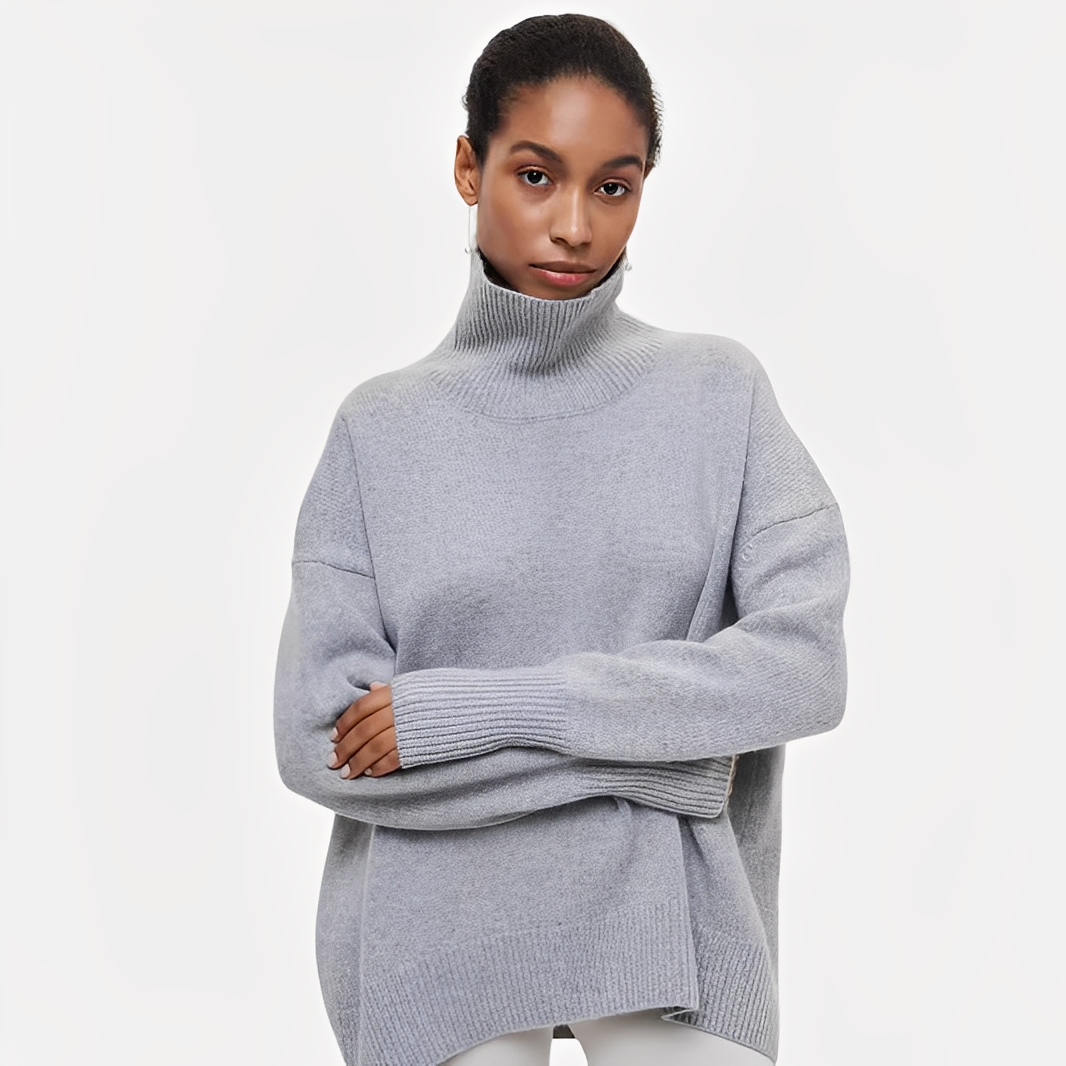 Margery - Damenpullover mit lockerem Schnitt und hohem Kragen