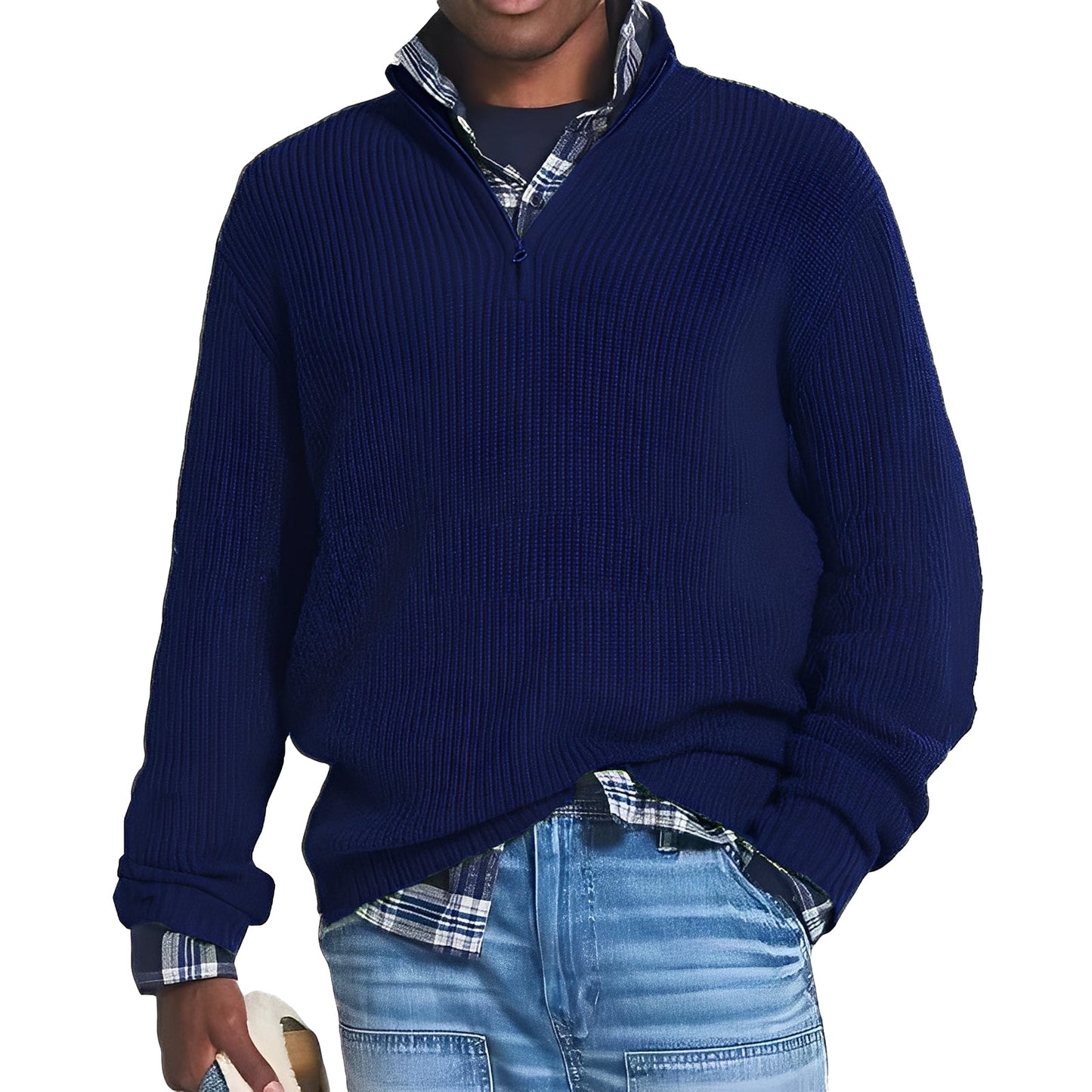 Edward - Moderner Herren-Kaschmirpullover mit Reißverschluss