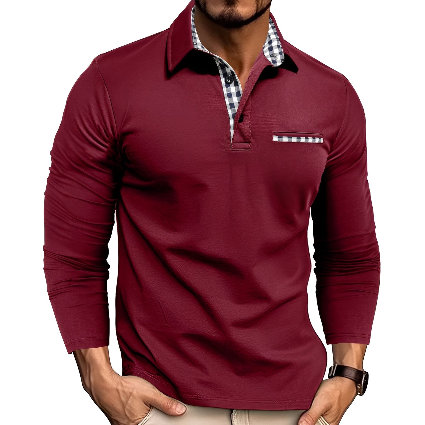 Jerome - Gemütliches Herren-Poloshirt mit langen Ärmeln