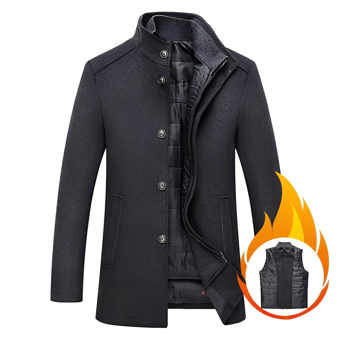 Axton - Stilvolle Herrenjacke aus Wolle mit Weste