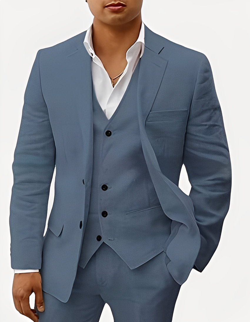 Beckham - Stilvolles dreiteiliges Herren-Leinenset