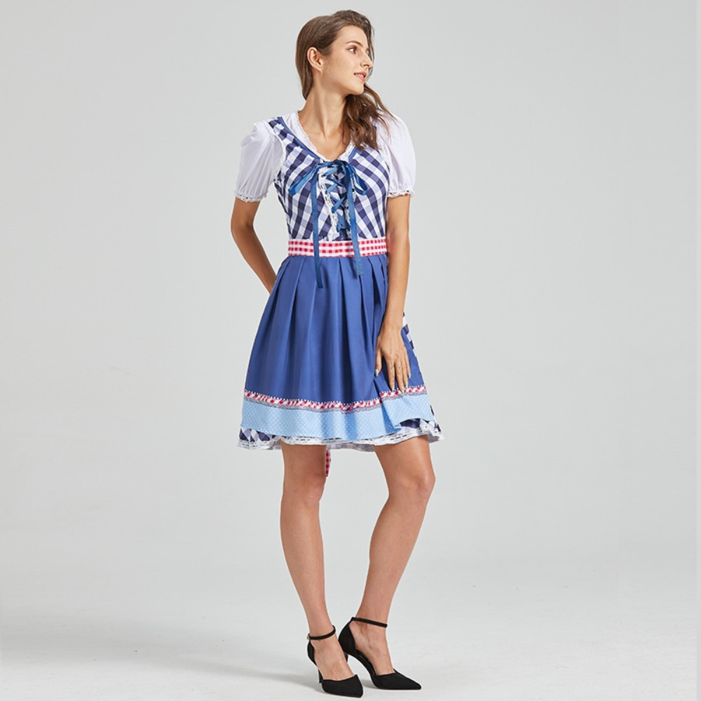 Rowina - Klassisches kariertes Oktoberfest-Dirndl für Frauen