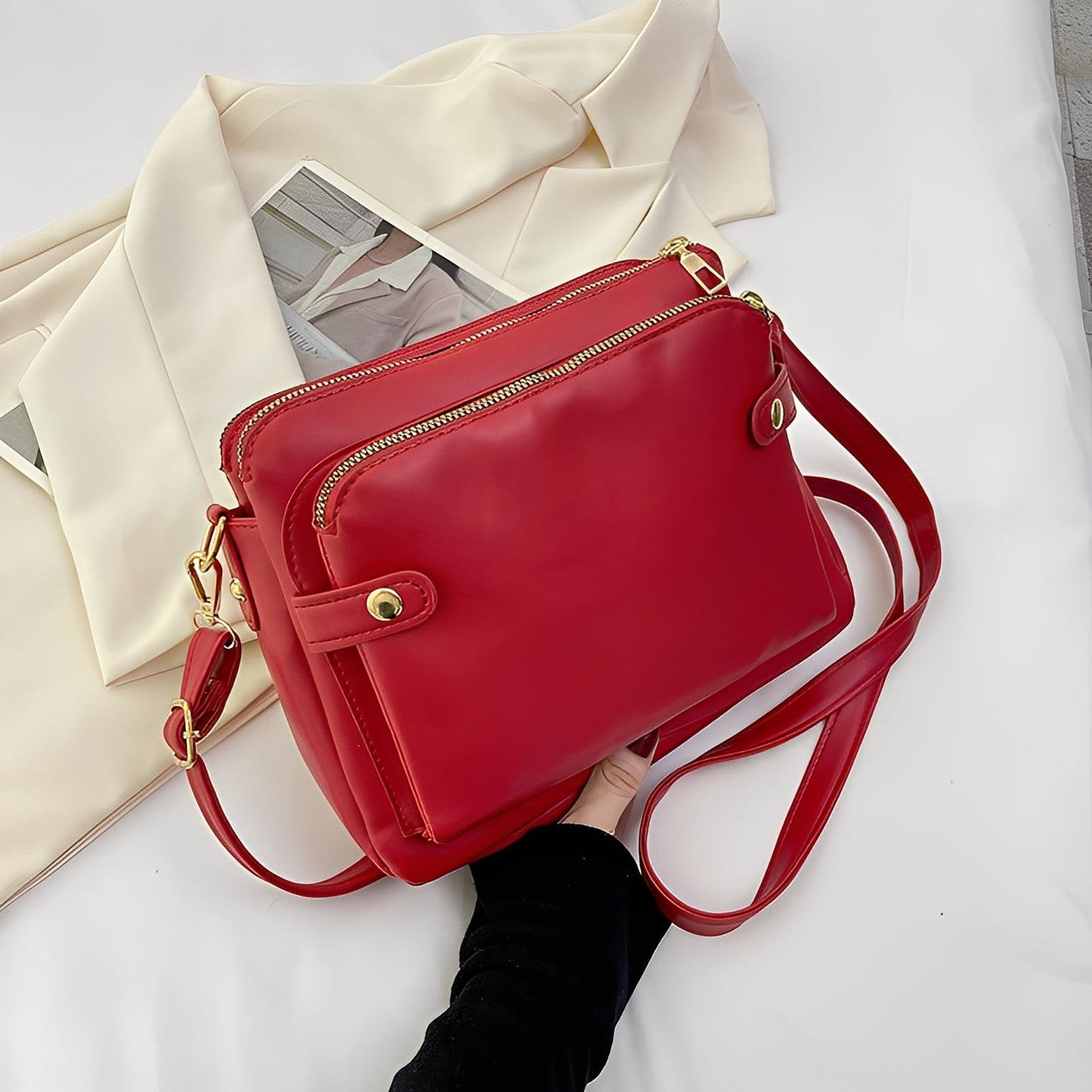 Michaela - Klassische Handtasche aus Leder für Damen