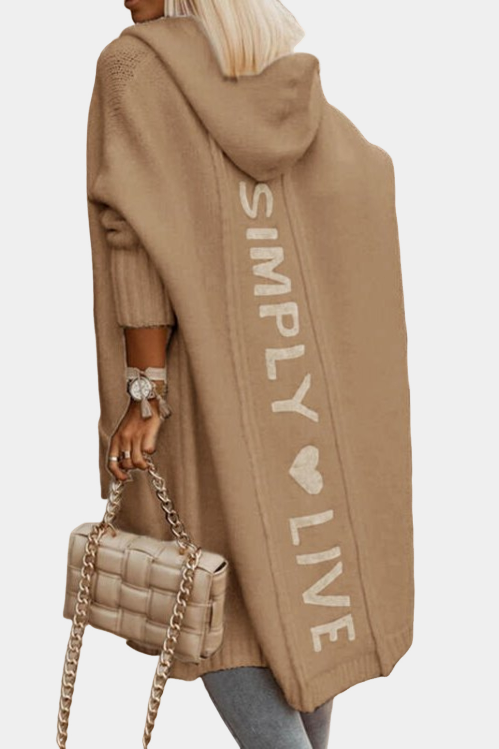 Melyssa - Lange, locker geschnittene Damenstrickjacke
