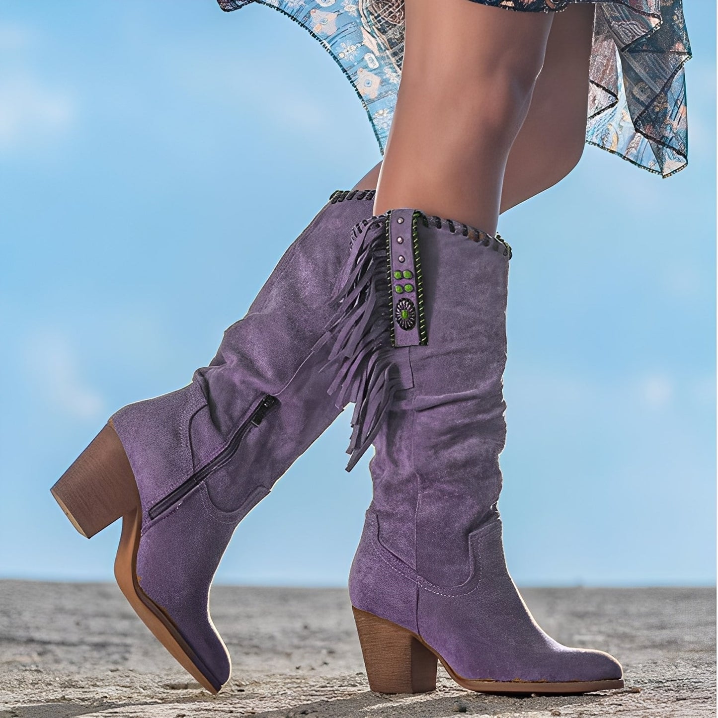 Ronnette - Bequeme Westernstiefel aus Leder für Damen
