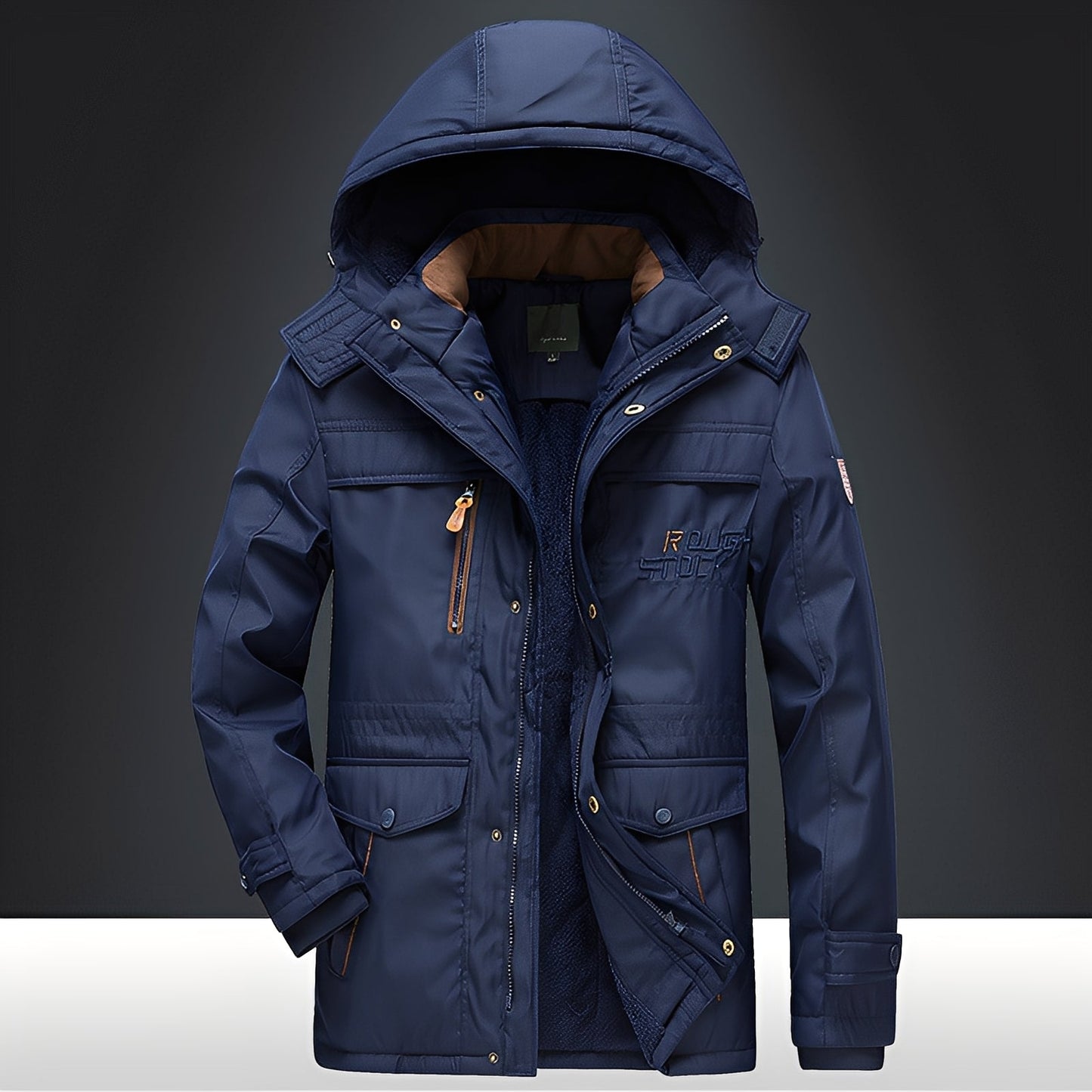 Roydon - Herren-Wintermantel mit Plüsch und Taschen, warm und angenehm
