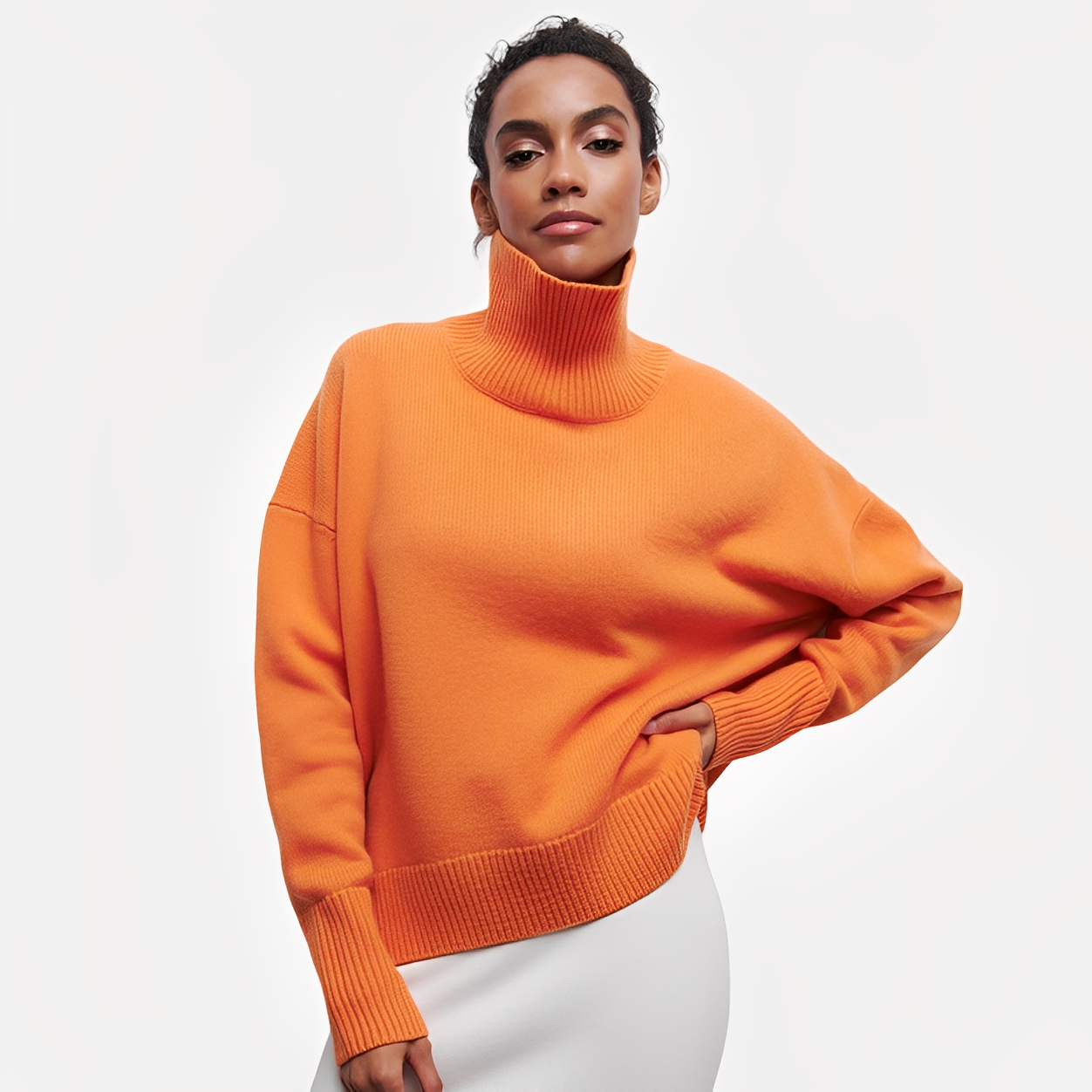 Margery - Damenpullover mit lockerem Schnitt und hohem Kragen