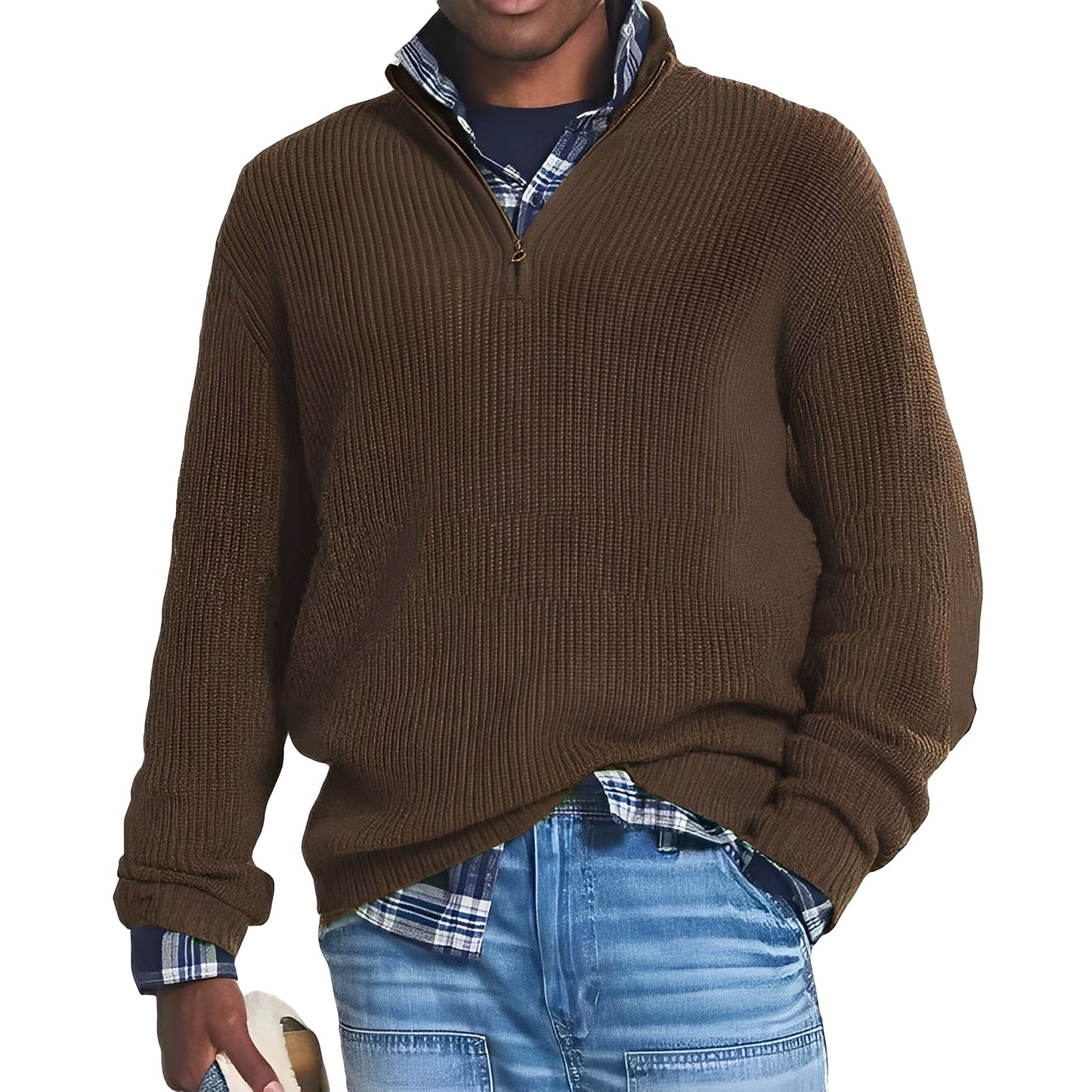 Edward - Moderner Herren-Kaschmirpullover mit Reißverschluss