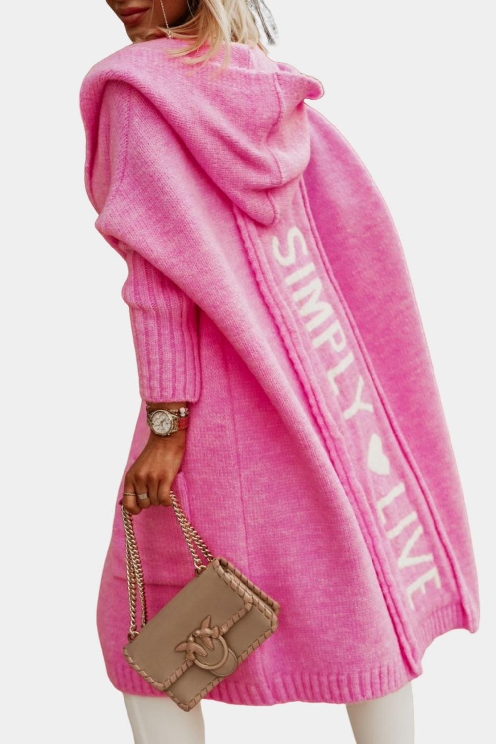 Melyssa - Lange, locker geschnittene Damenstrickjacke