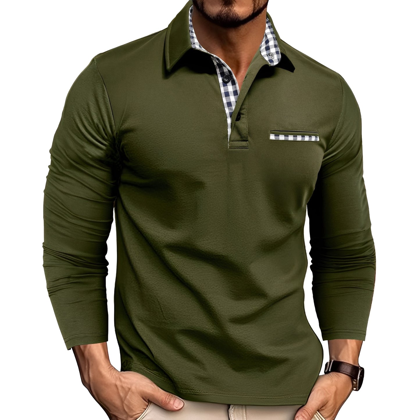 Jerome - Gemütliches Herren-Poloshirt mit langen Ärmeln