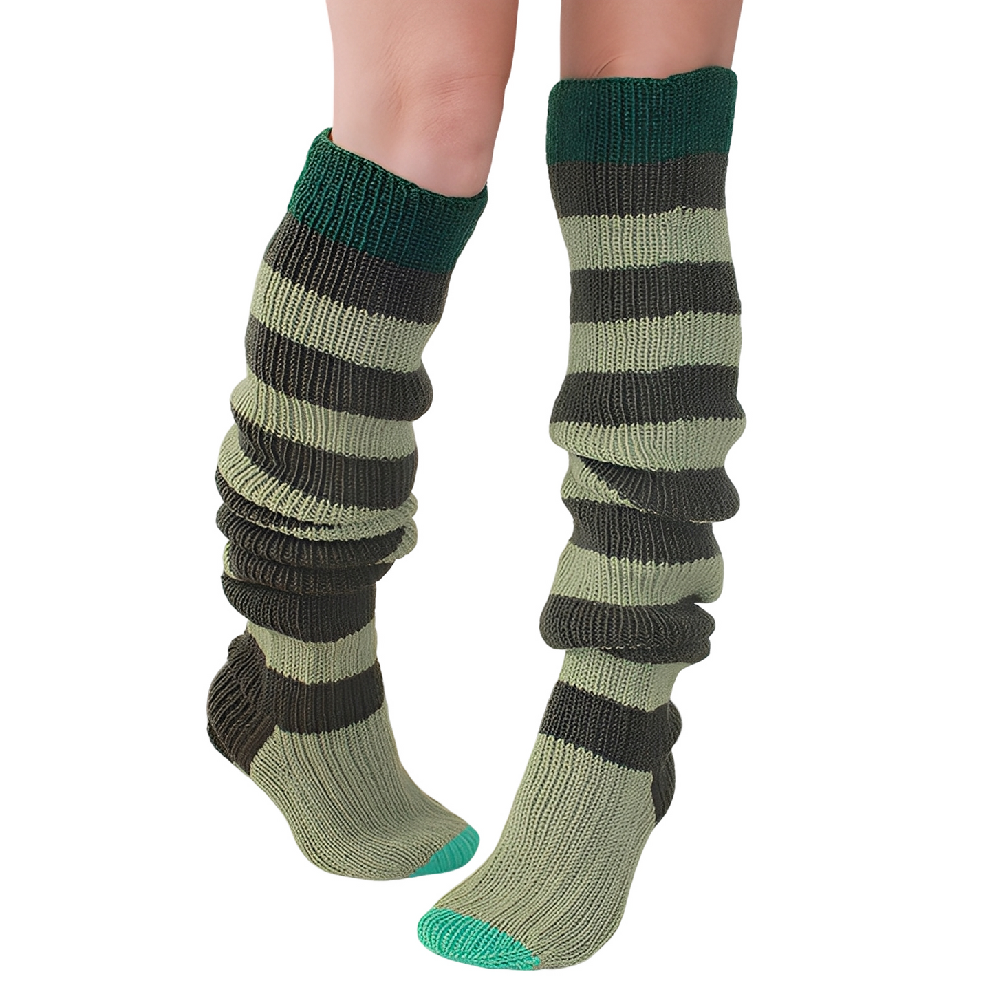 Rhianna - Lange, elegante Damensocken mit Streifen