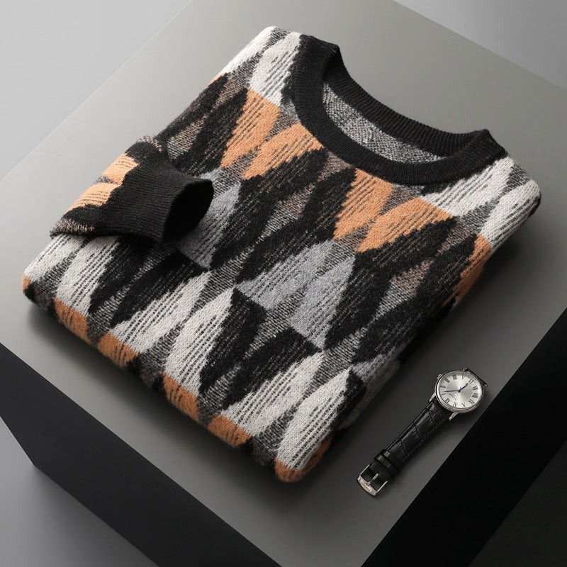 Hank - Stilvoller Pullover mit geometrischem Muster für Herren