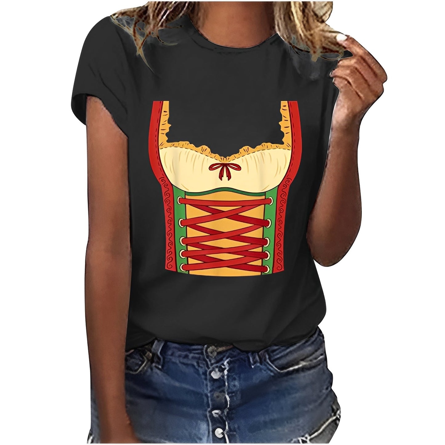 Hazel - Bequemes Frauen-Oberteil mit Oktoberfest-Muster