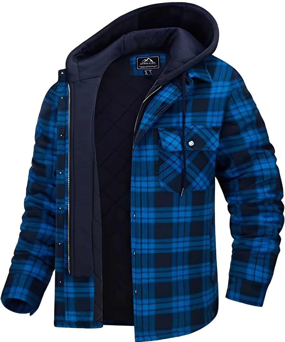 Rodger - Trendige Herrenjacke mit kariertem Muster und Kapuze
