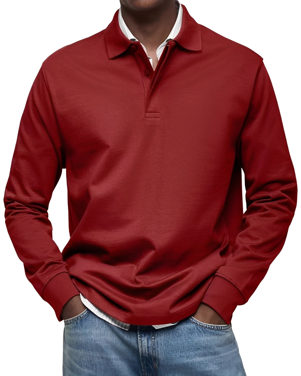 Rowan - Stilvolles Langarm-Poloshirt für Herren